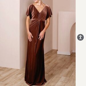 Revelry Gwen terracotta velvet maxi dress
